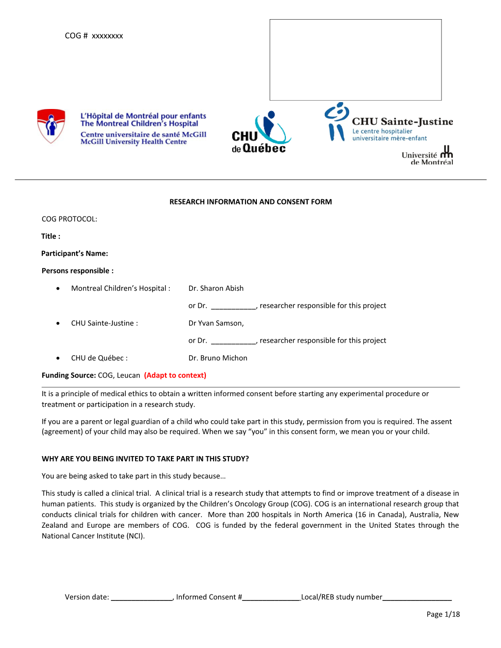 Research Information and Consent Form