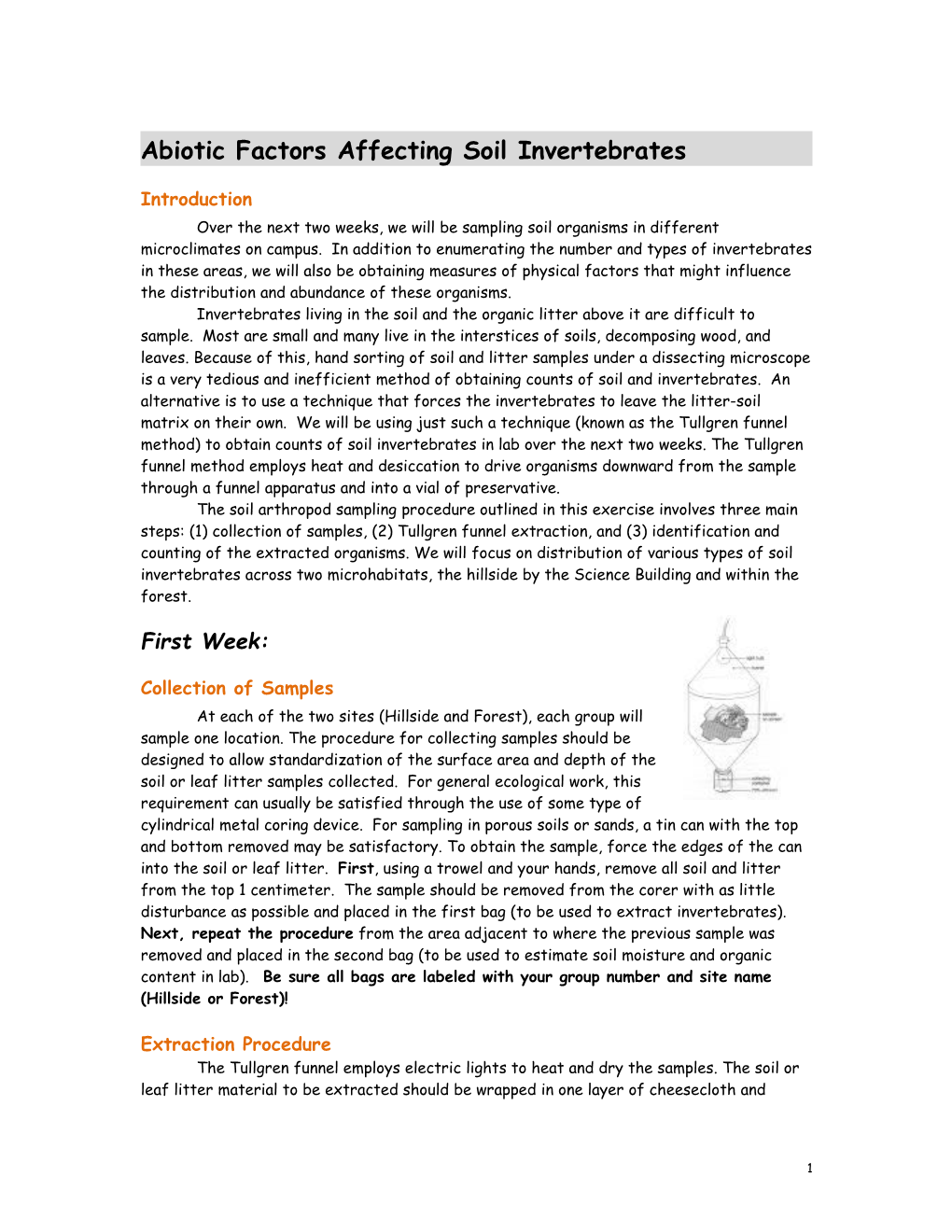 Soil Invertebrates and Abiotic Factors