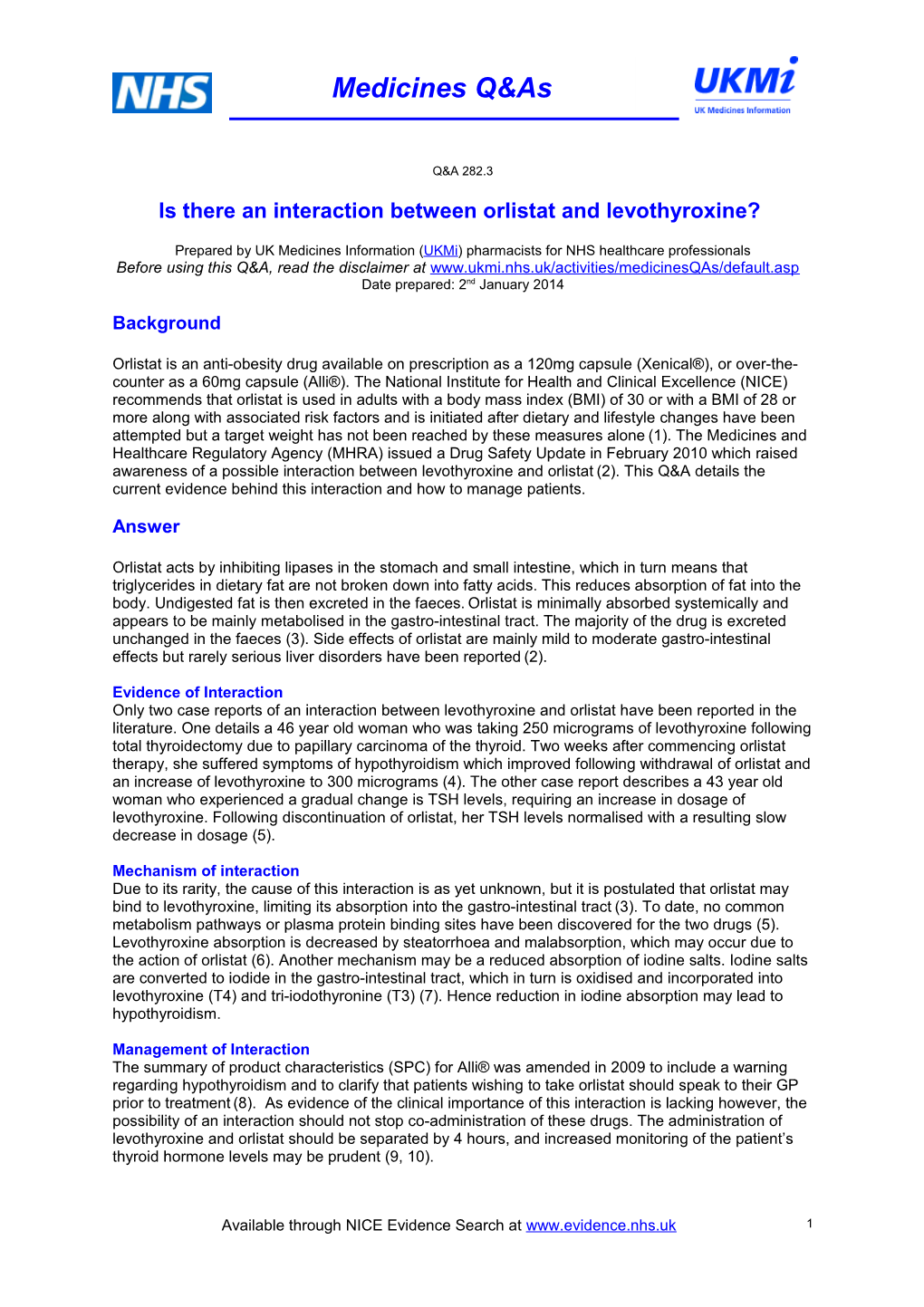 Is There an Interaction Between Orlistat and Levothyroxine?