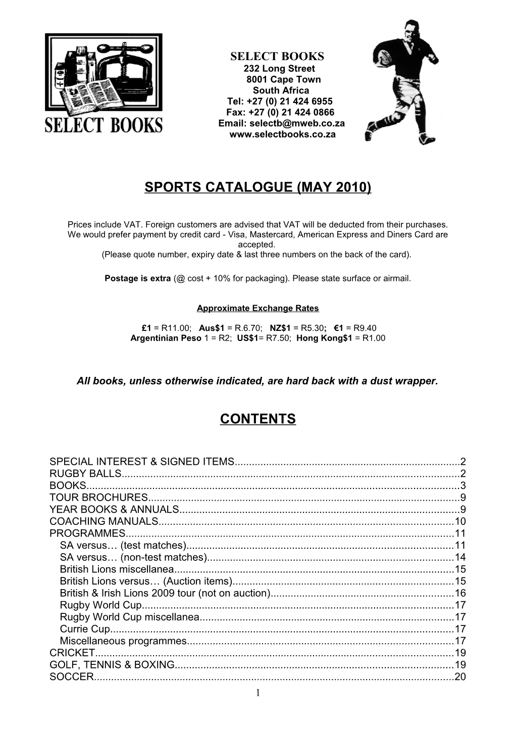Sports Catalogue (May 2010)