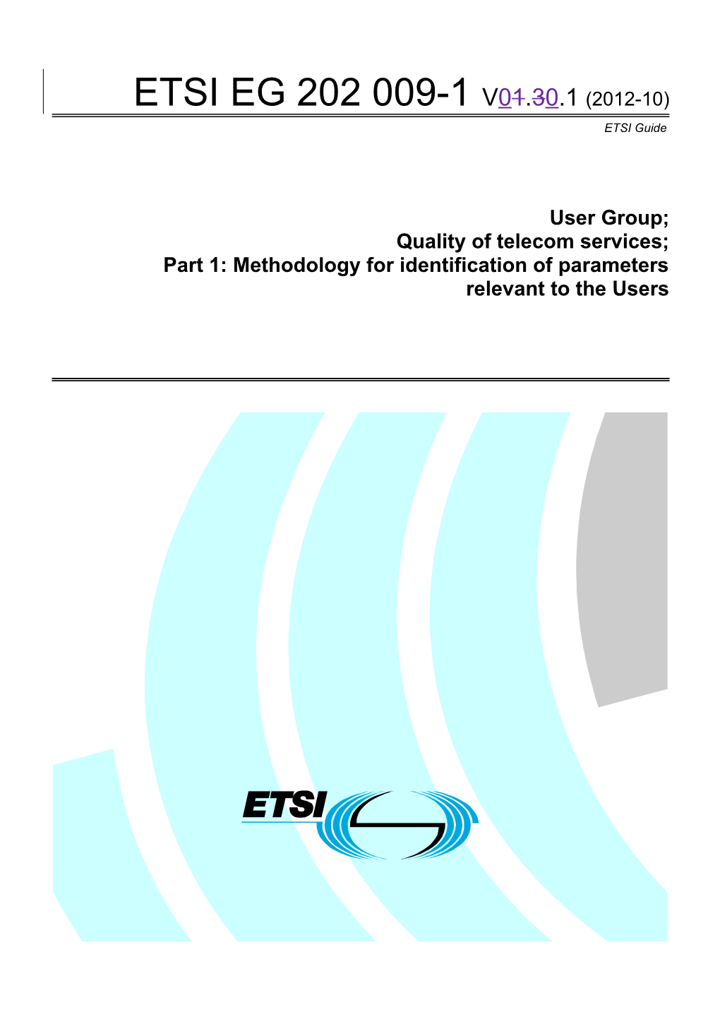 Part 1: Methodology for Identification of Parameters