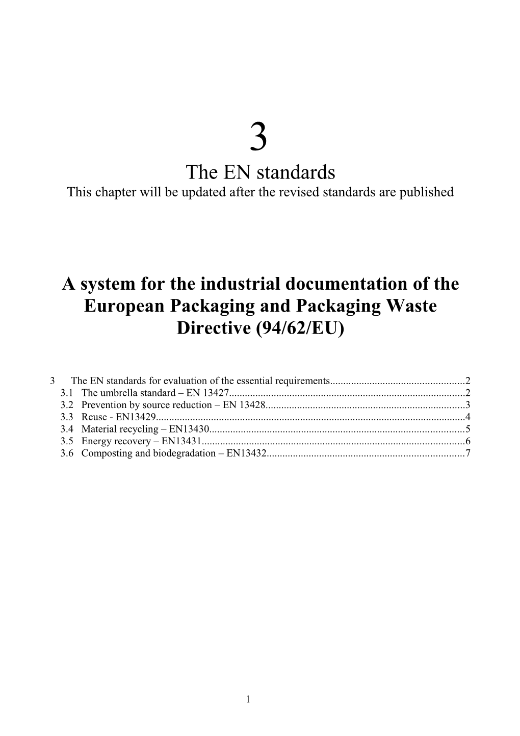 A System for the Industrial Documentation of the European Packaging and Packaging Waste