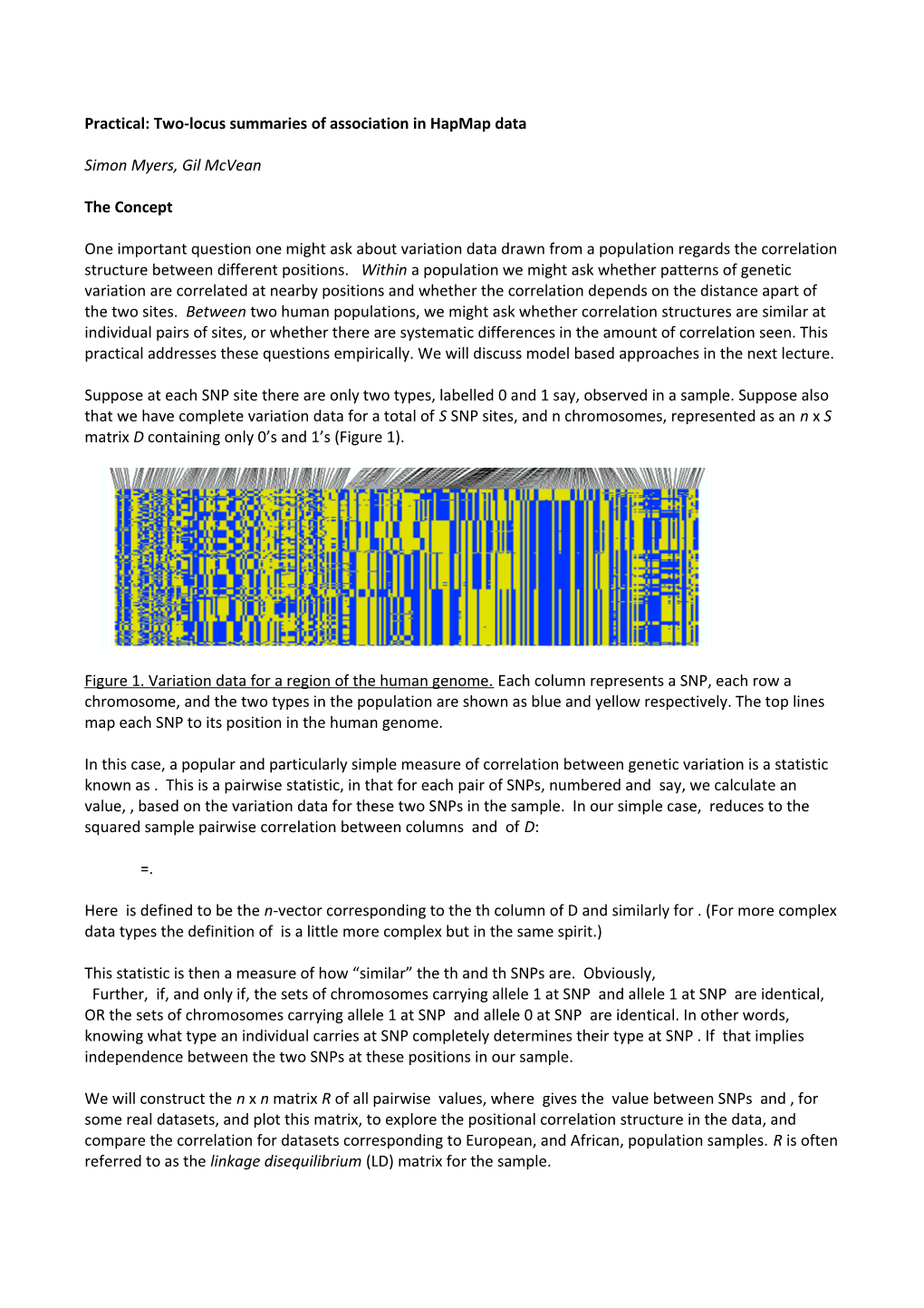 Practical: Tagging and the Hapmap