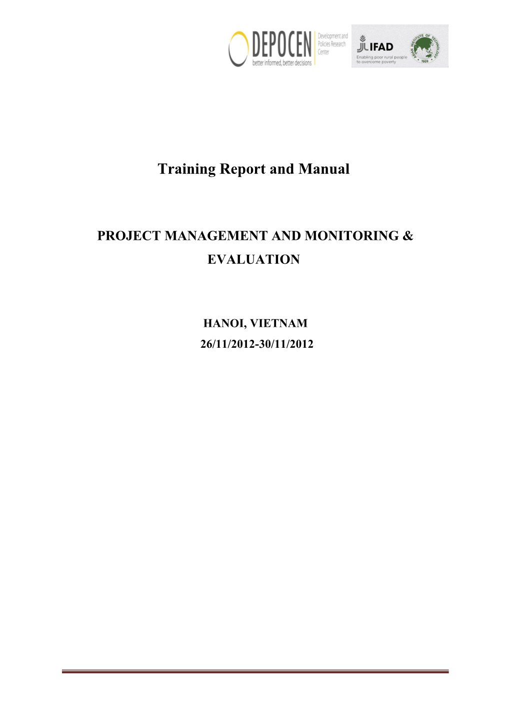 Training Report and Manual