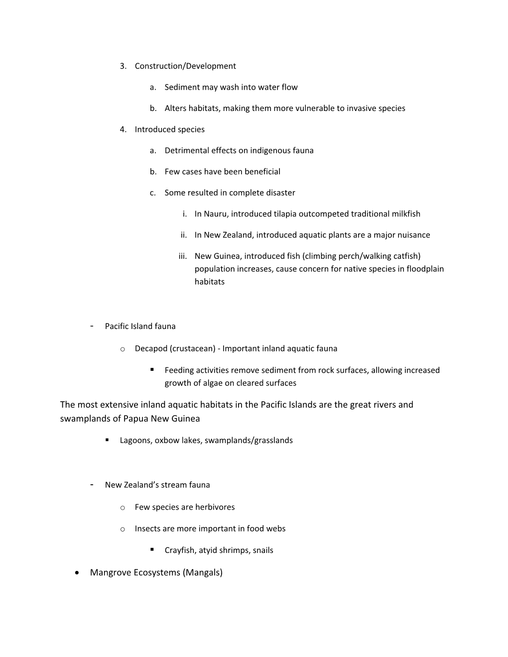 Notes for Exam, Aquatic Ecosystems