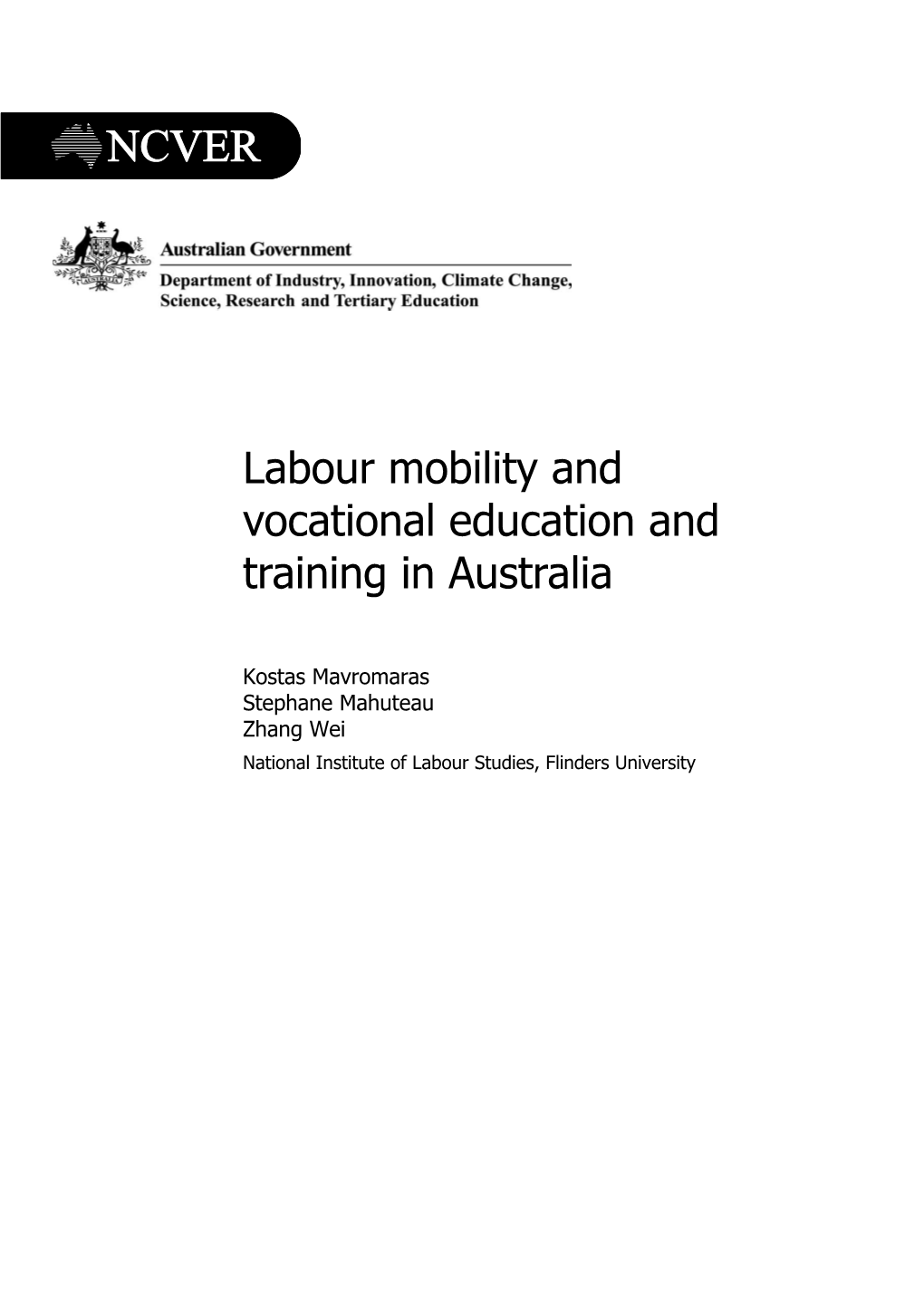 Labour Mobility and Vocational Education and Training in Australia