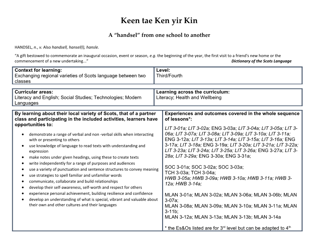Keen Tae Ken Yir Kin: Third and Fourth Level