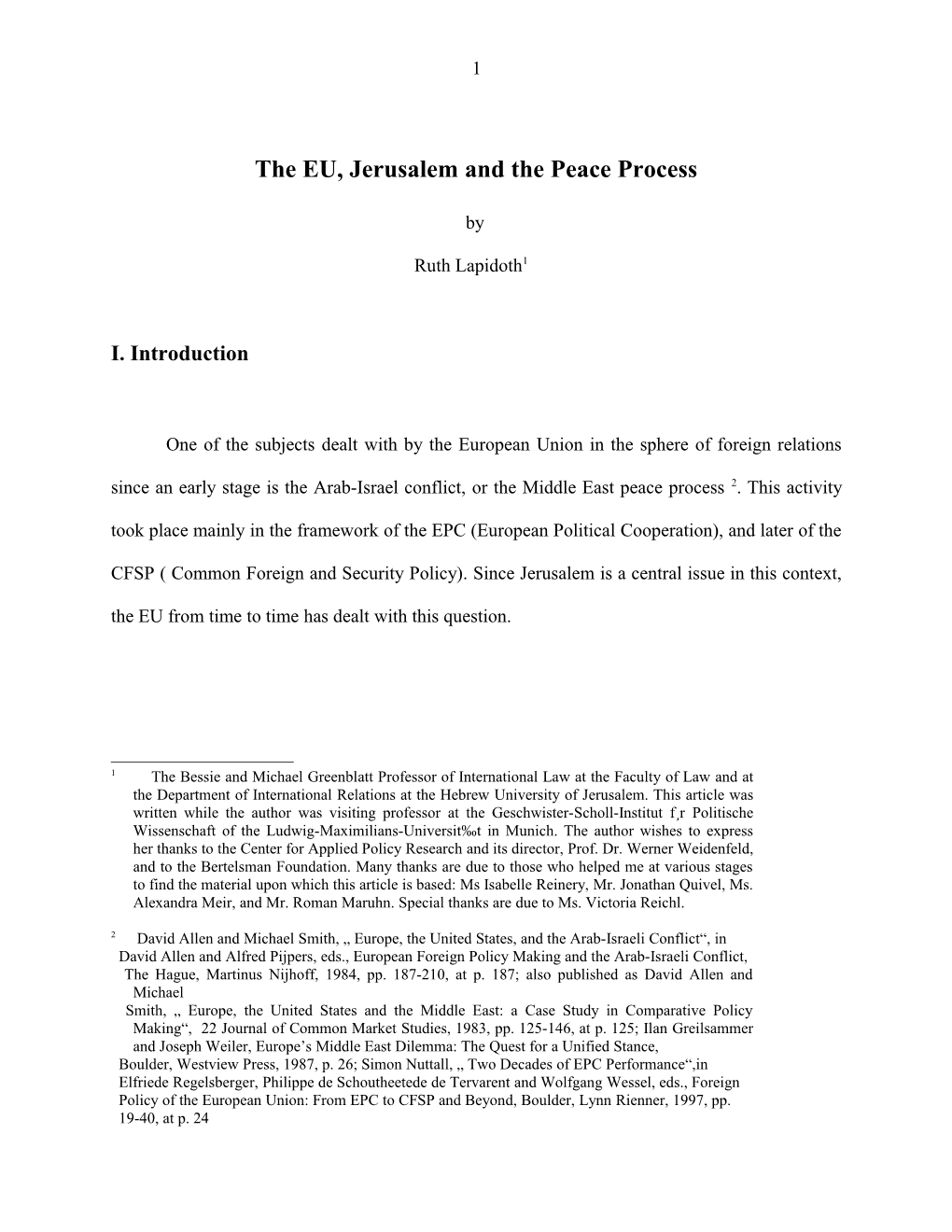 ___The EU, Jerusalem and the Peace Process