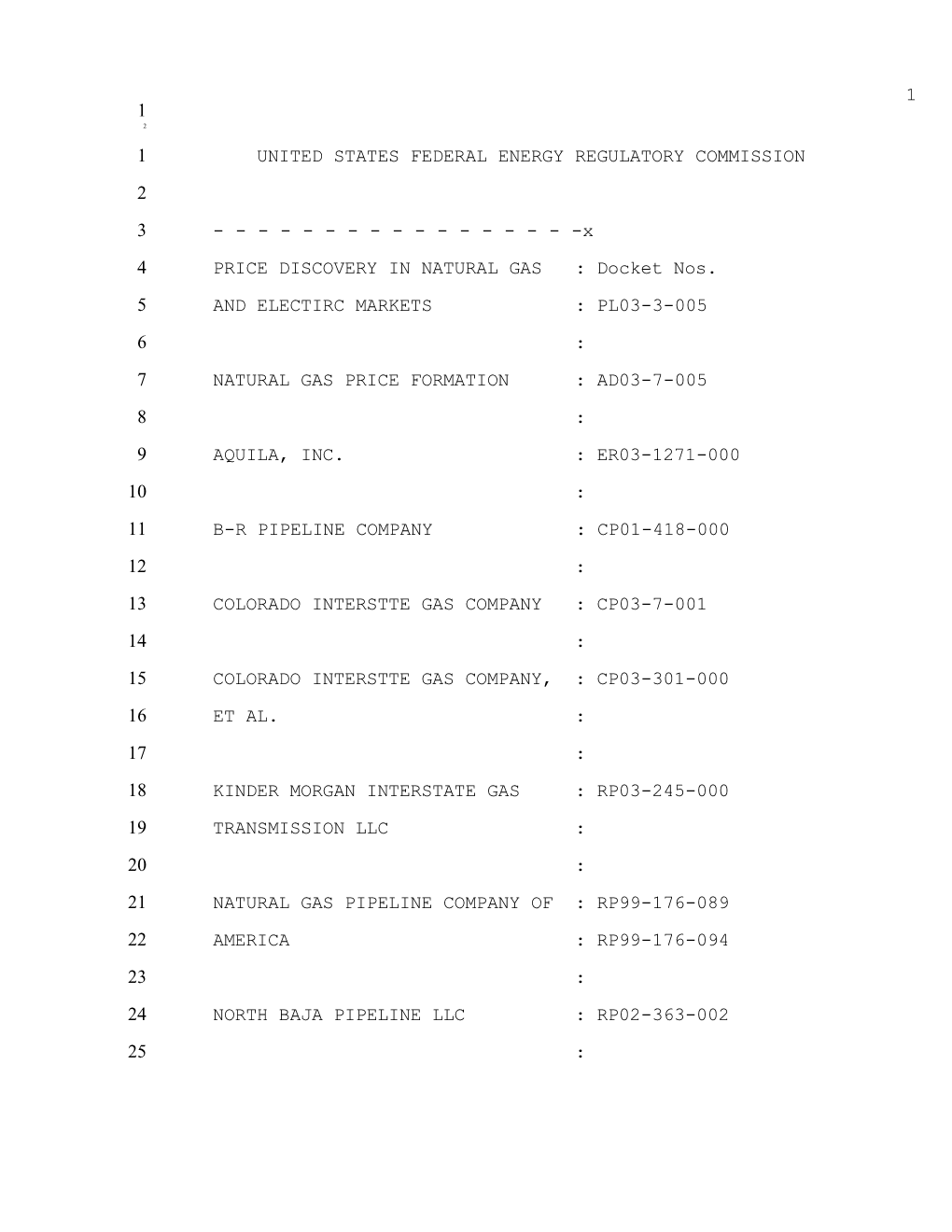 United States Federal Energy Regulatory Commission