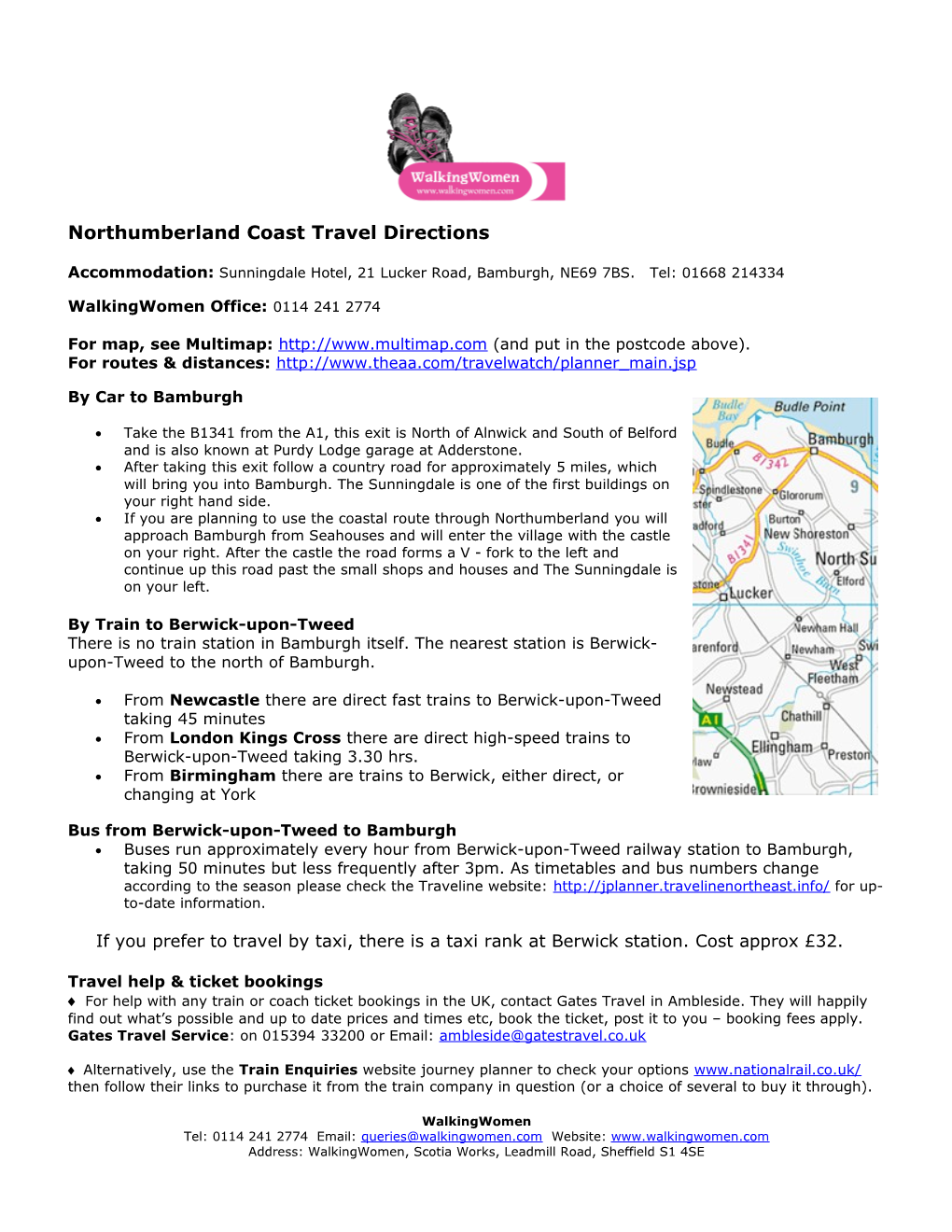 Travel Directions to Sunningdale Hotel, Northumbria