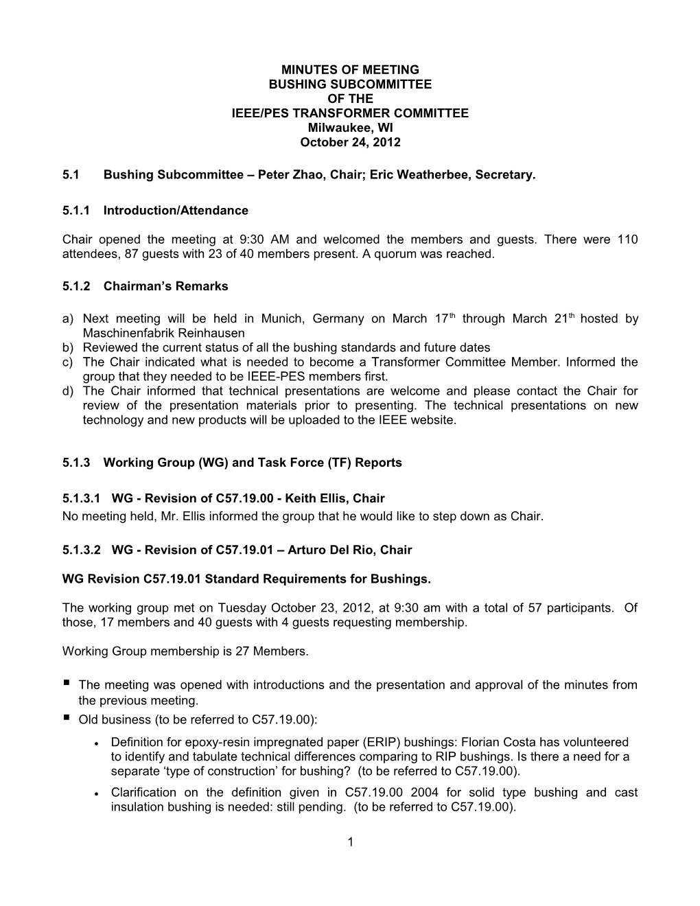Fall 2012 Bushing SC Meeting Minutes