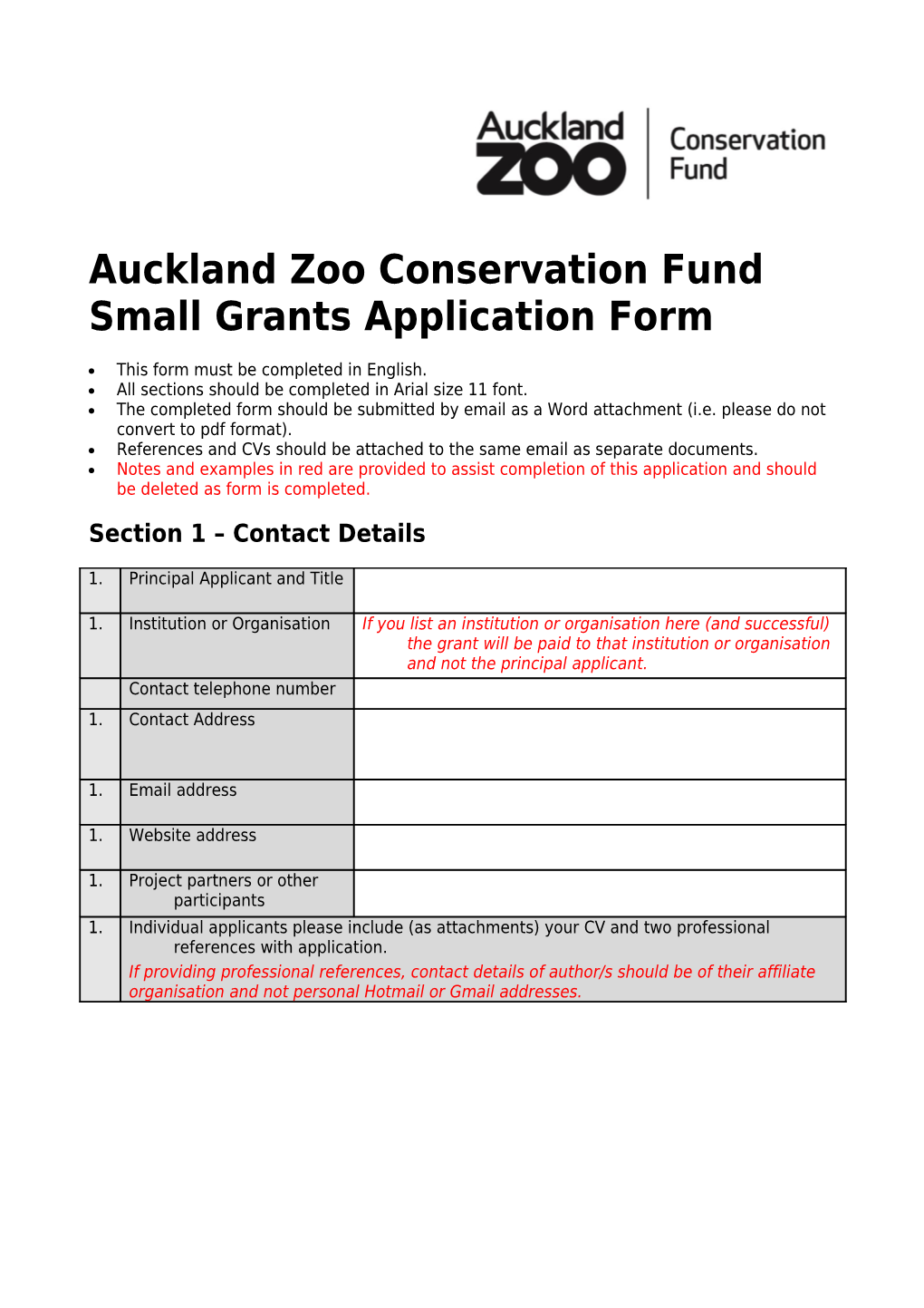 Auckland Zoo Conservation Fund