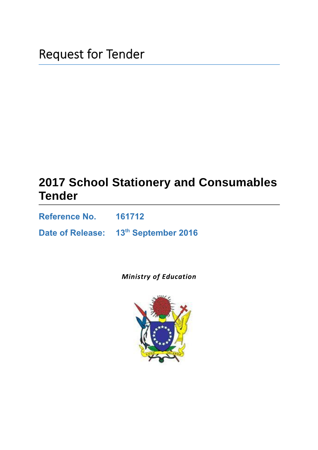 2017 School Stationery and Consumables Tender