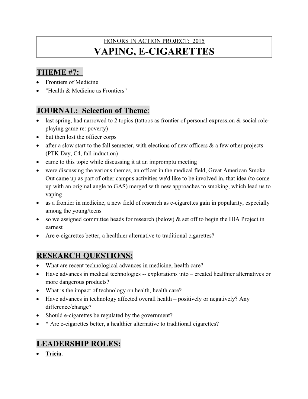 Vaping, E-Cigarettes