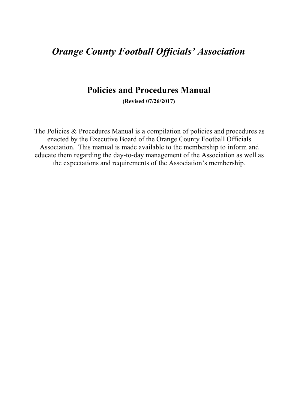 Orange County Football Officials Association