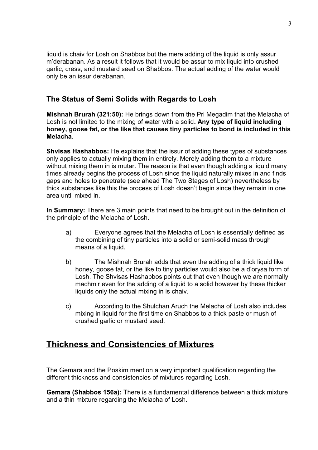 Review Sheet for Maleches Losh (Siman 321)