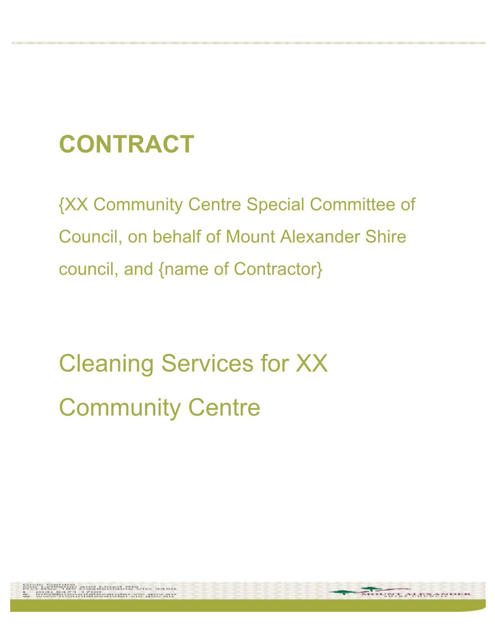 Cleaning Services for XX Community Centre