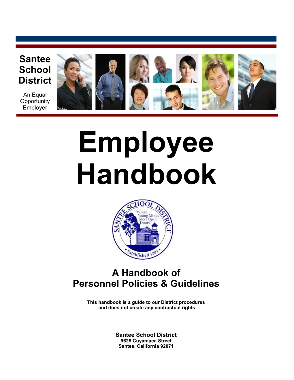 Employee Handbook Table of Contents