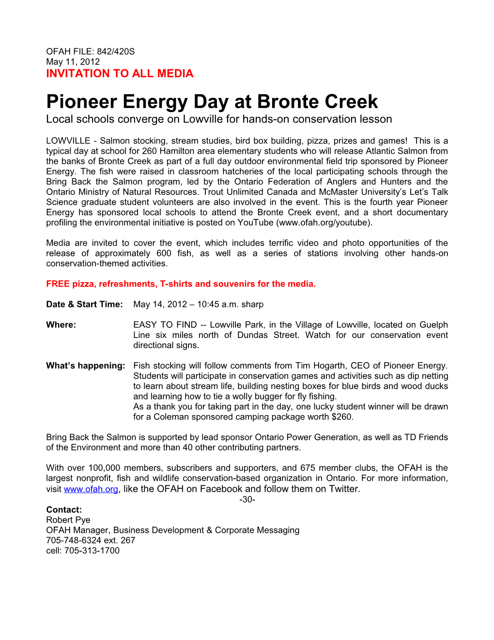 Pioneer Energy Day at Bronte Creek