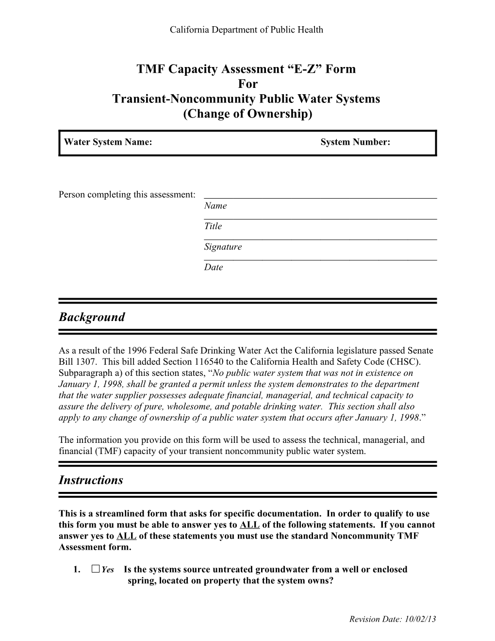 TMF Capacity Assessment Form