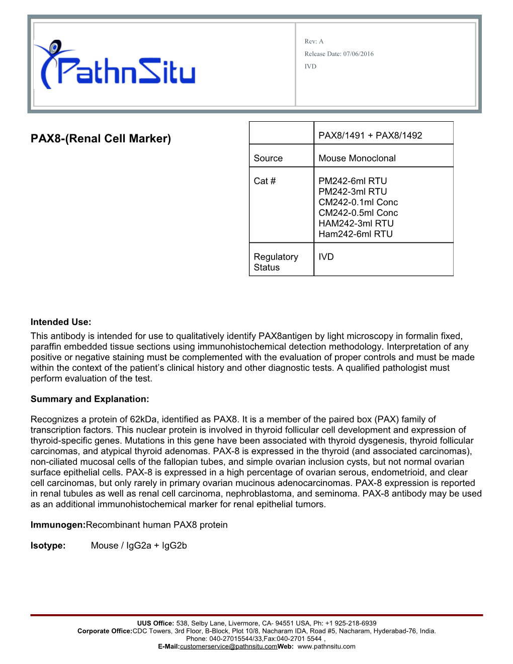 PAX8-(Renal Cell Marker)