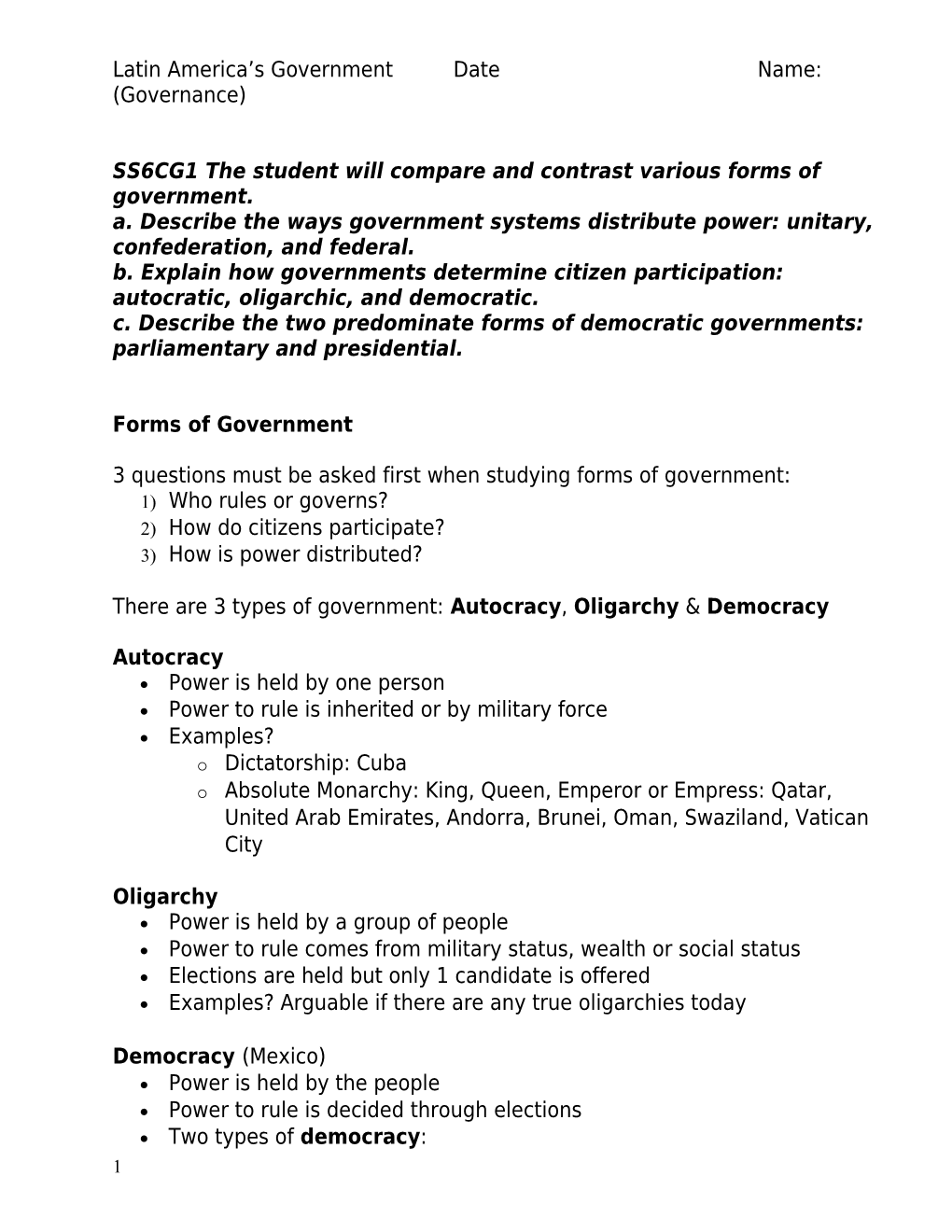 SS6G8- the Student Will Locate Selected Features of Europe-Locate on a World and Regional