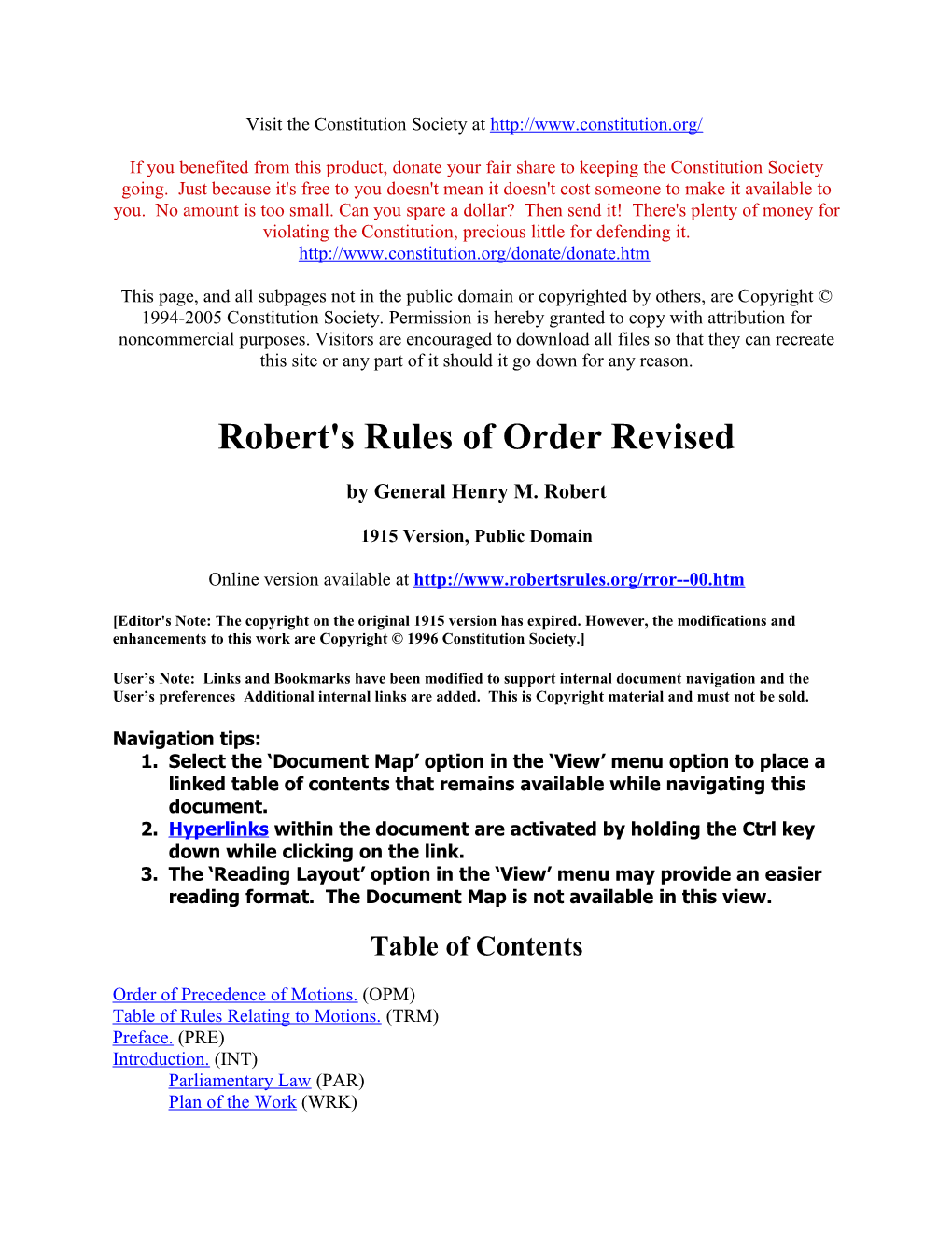 Robert's Rules of Order Revised