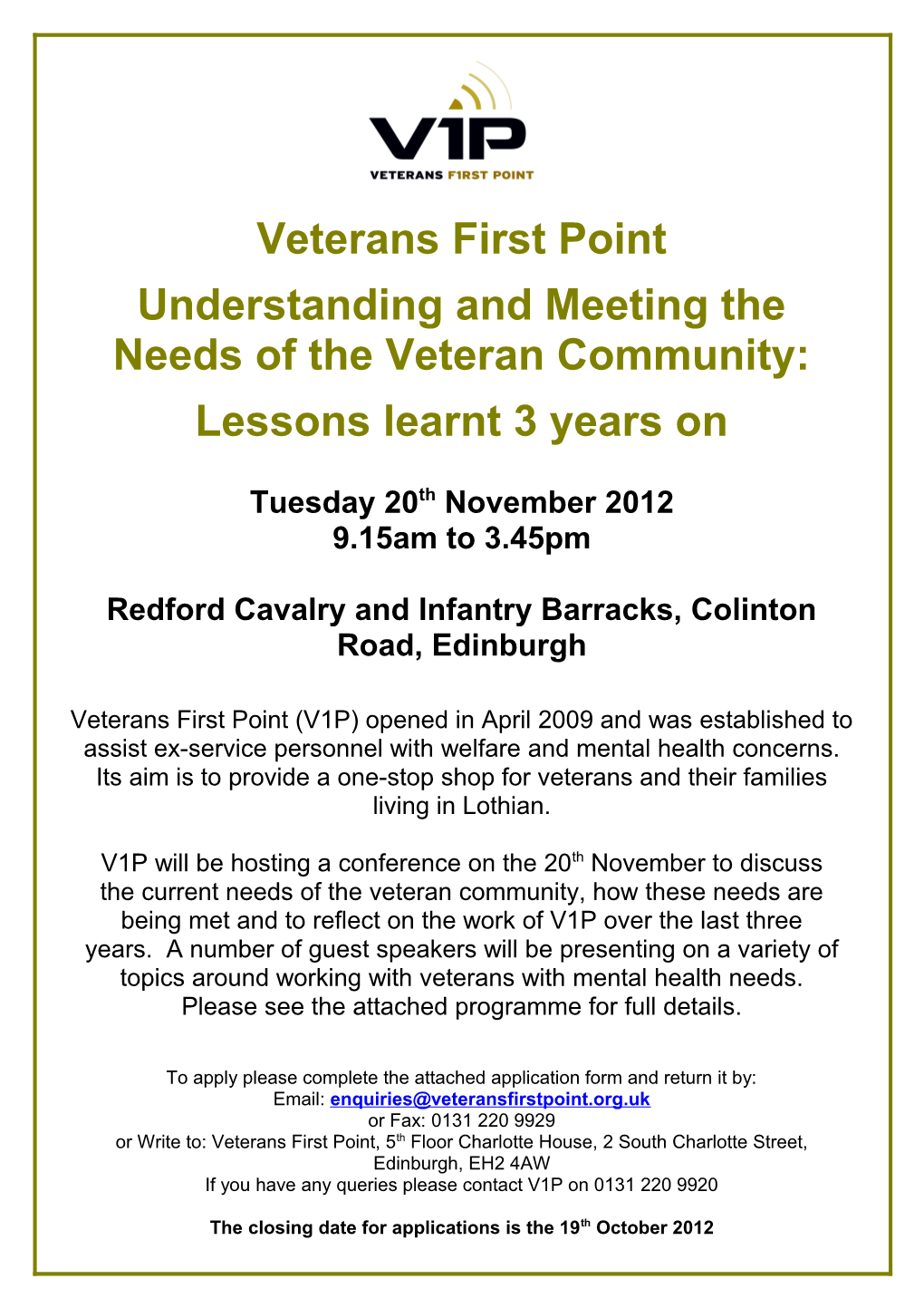 Understanding and Meeting the Needs of the Veteran Community