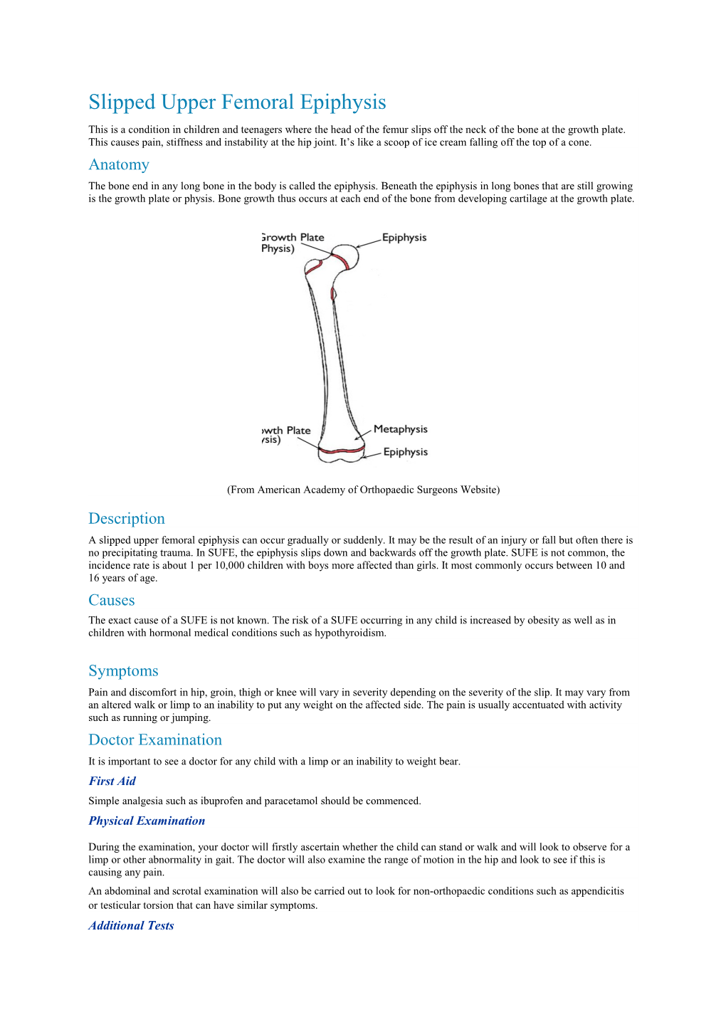 Slipped Upper Femoral Epiphysis