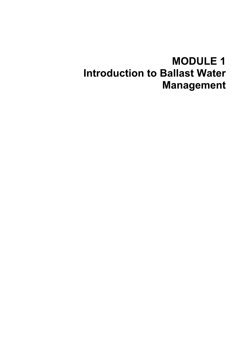Module 1: Introduction to Bwm