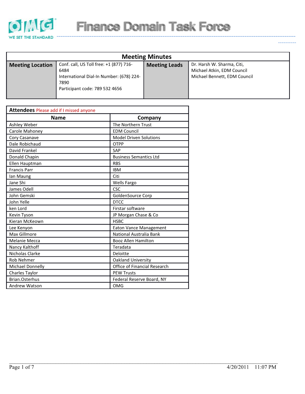 Credit Risk Discussion - 04-13 Meeting Minutes