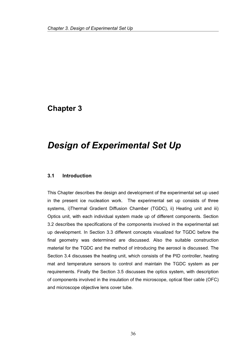 Chapter 3. Design of Experimental Set Up