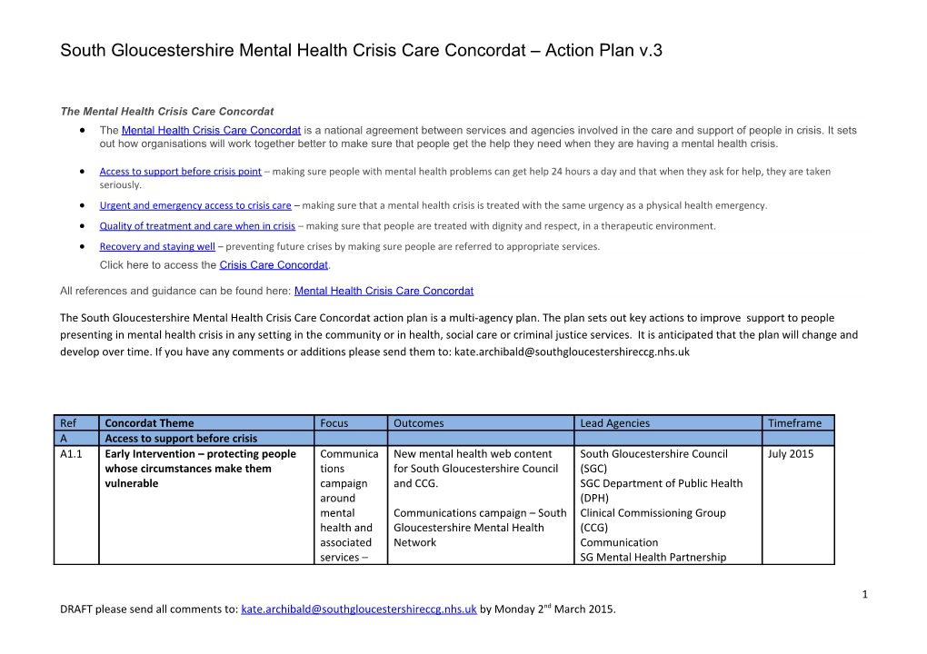 The Mental Health Crisis Care Concordat