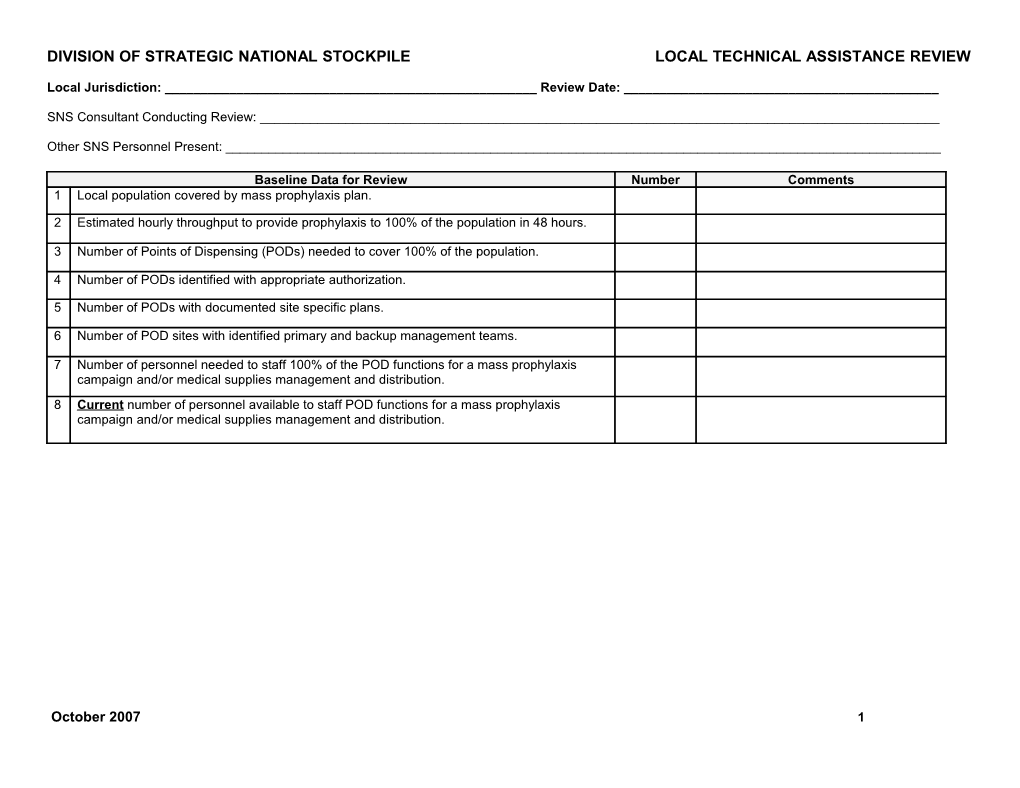 Section One: Developing a Sns Plan