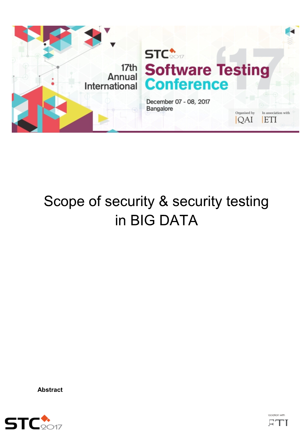 Scope of Security & Security Testing in BIG DATA