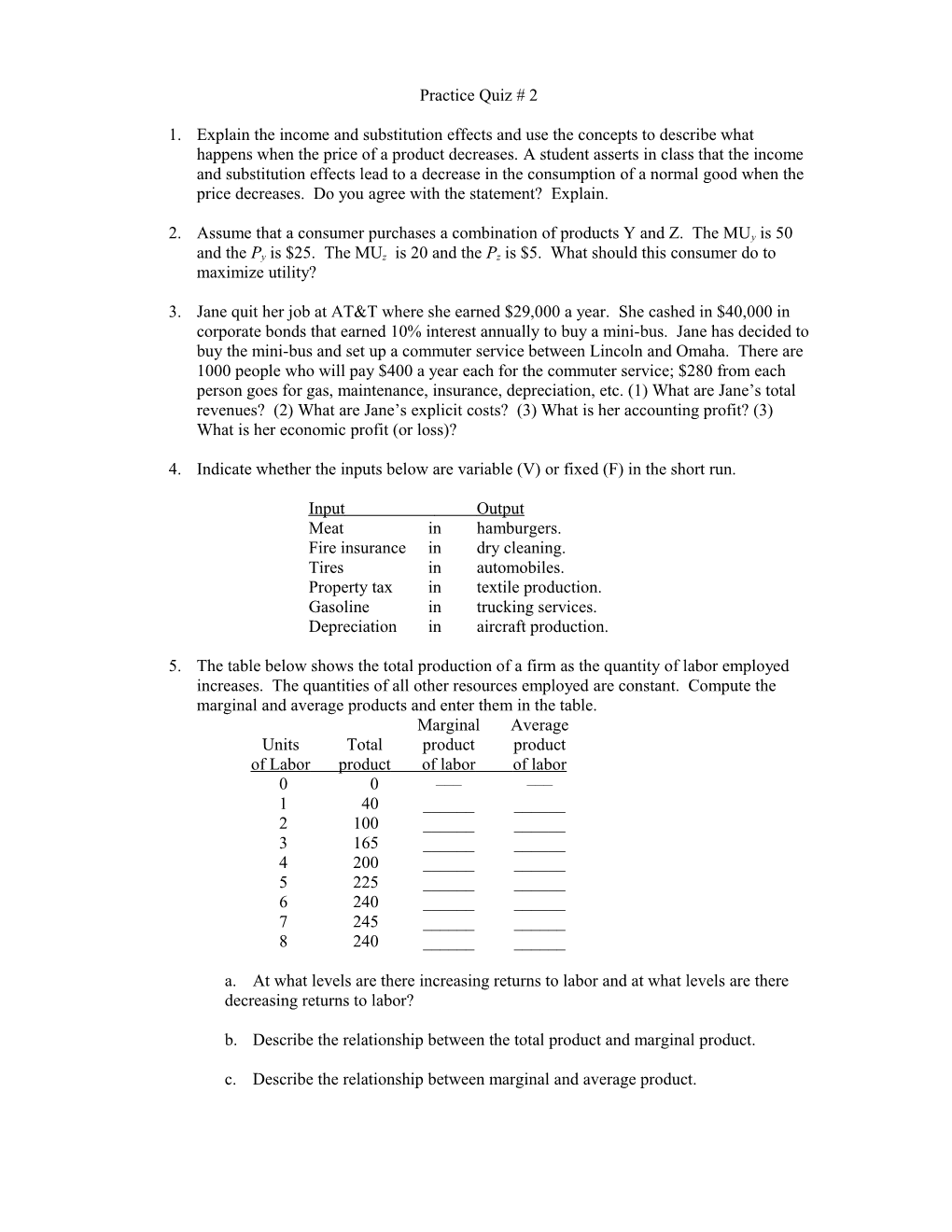 Econ 1: Principles of Microeconomics