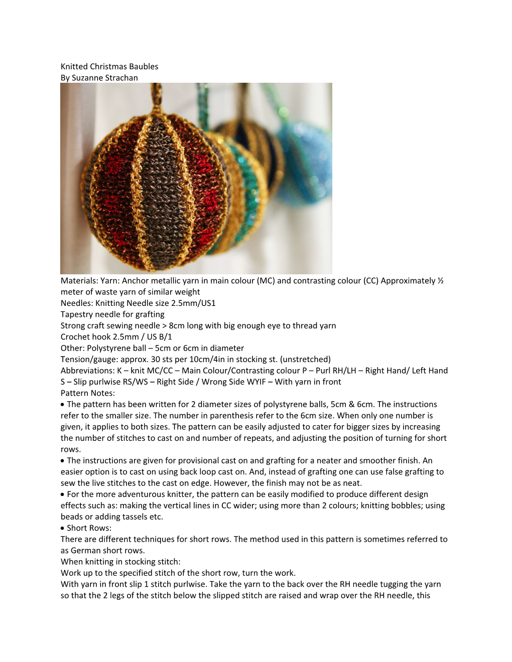 Knitted Christmas Baubles