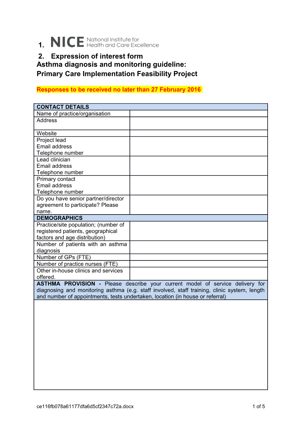 Asthma Diagnosis and Monitoring Guideline