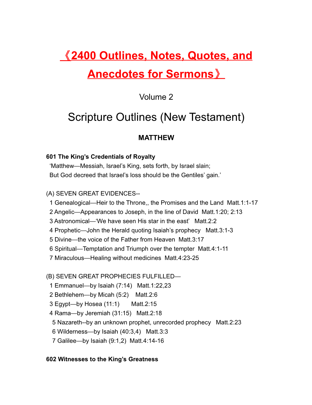 2400 Outlines, Notes, Quotes, and Anecdotes for Sermons