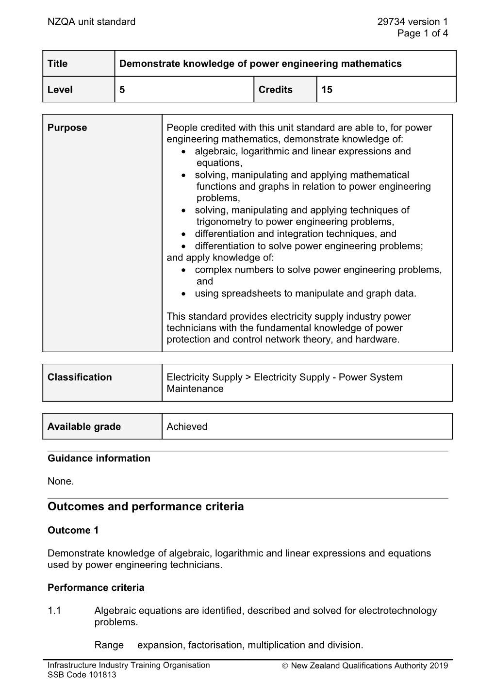 29734 Demonstrate Knowledge of Power Engineering Mathematics