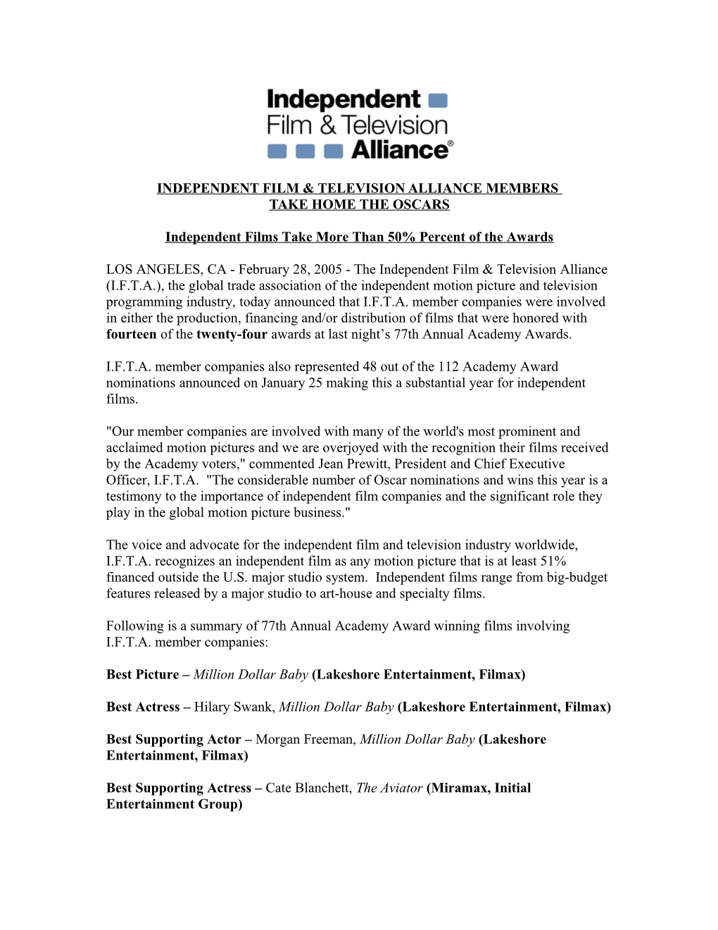 Independent Film & Television Alliance Members