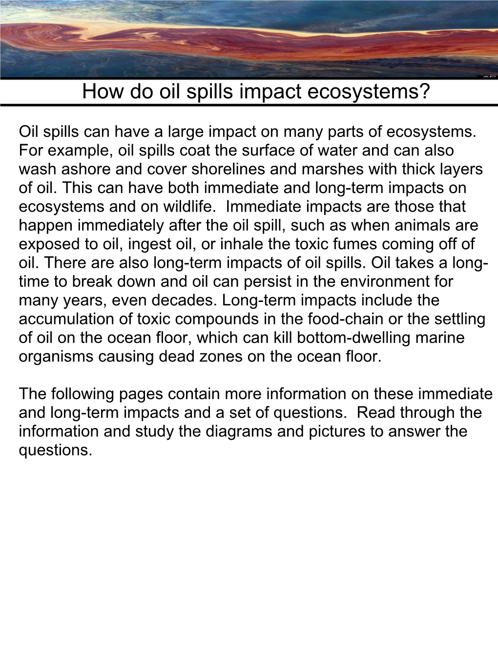 How Do Oil Spills Impact Ecosystems?