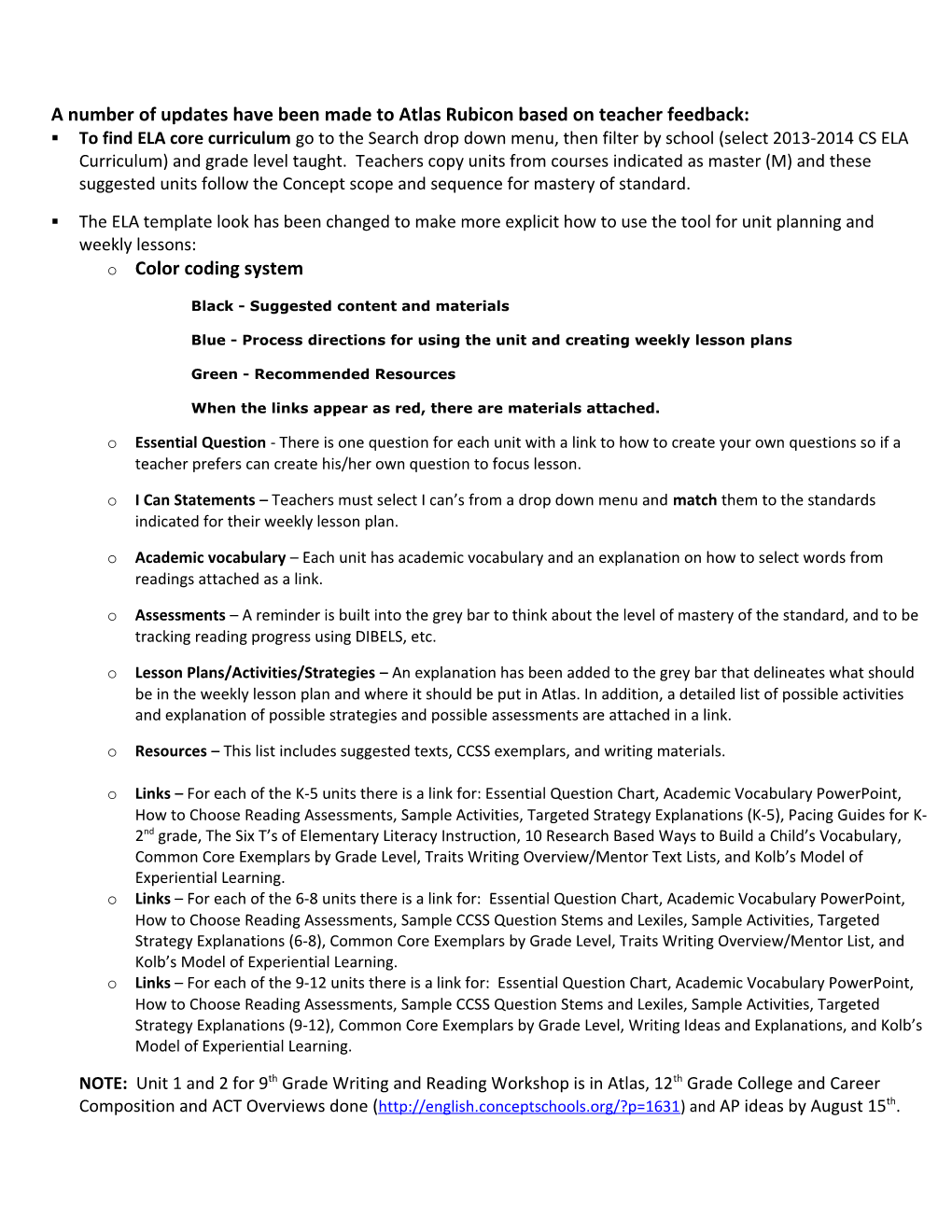 Concept Schools ELA Atlas Changes