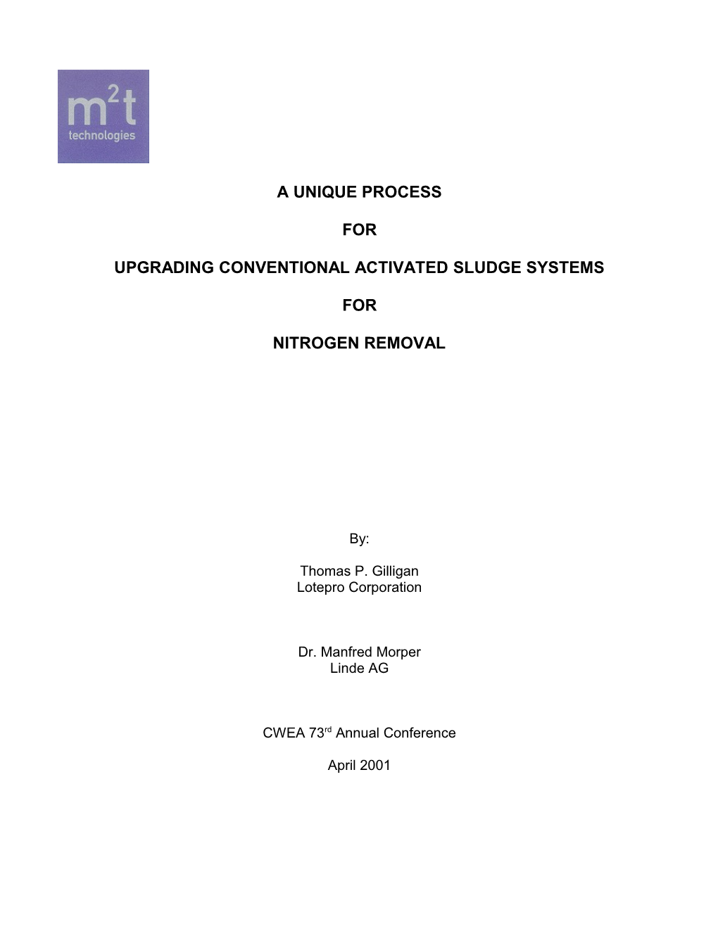 Upgrading Conventional Activated Sludge Systems