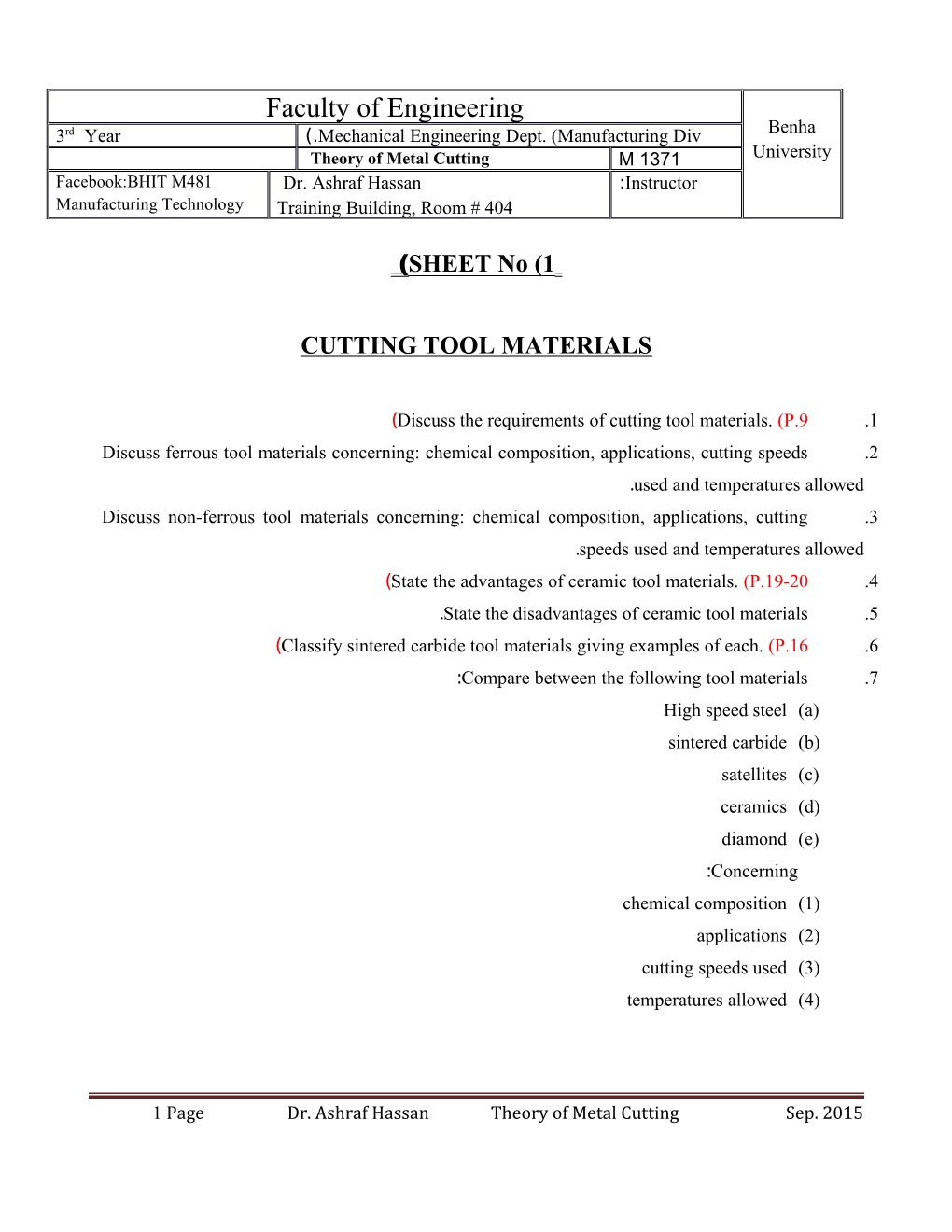 Cutting Tool Materials