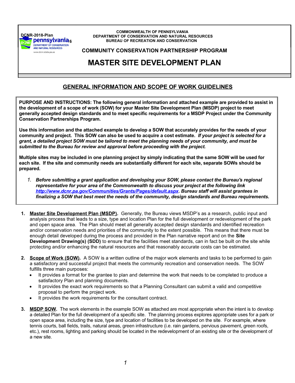Master Site Development Plan