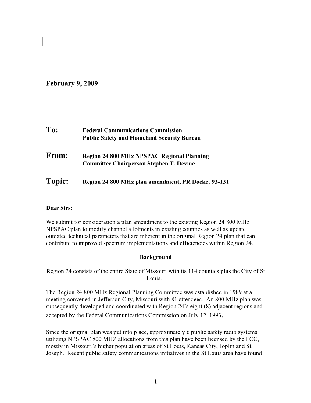 NSPAC Region 24 Missouri 800 Mhz Plan