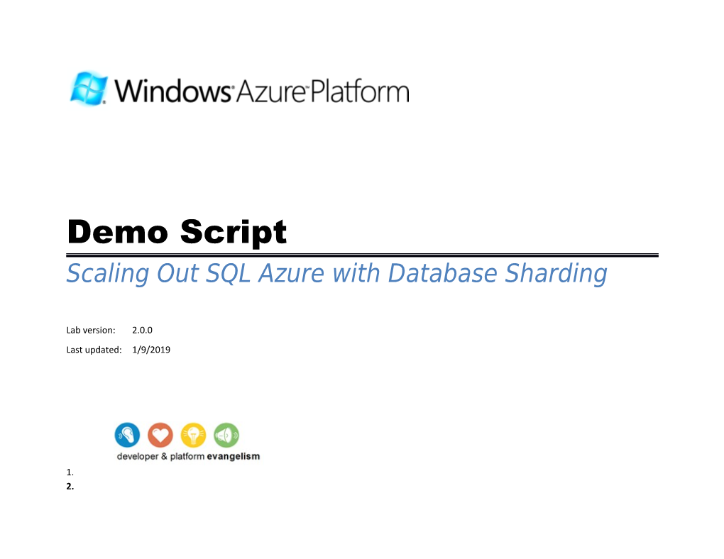 Scaling out SQL Azure with Database Sharding