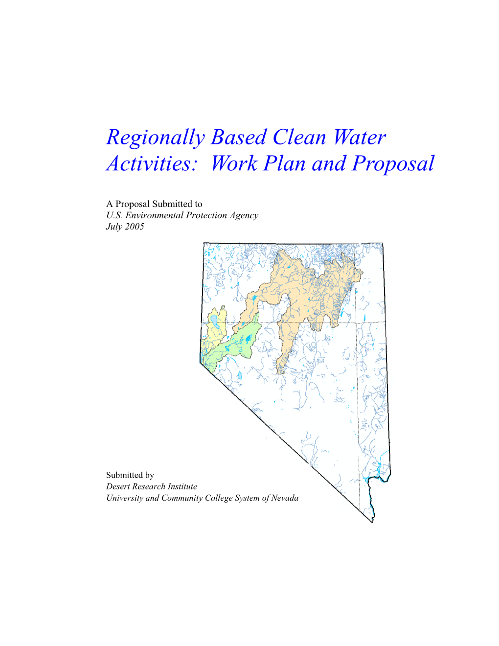 Regionally Based Clean Water Activities: Work Plan and Proposal