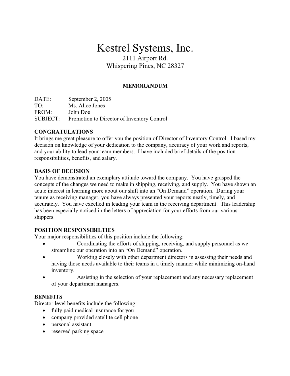 Kestrel Systems, Inc
